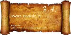 Havas András névjegykártya